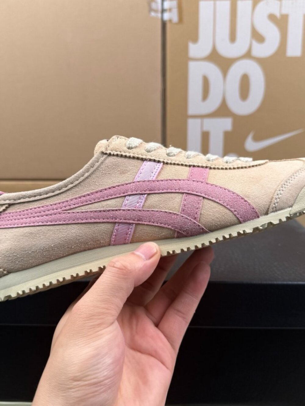 Onitsuka Tiger x Patou Mexico 66 Suede Pink Beige Women's - Picture 5 of 9